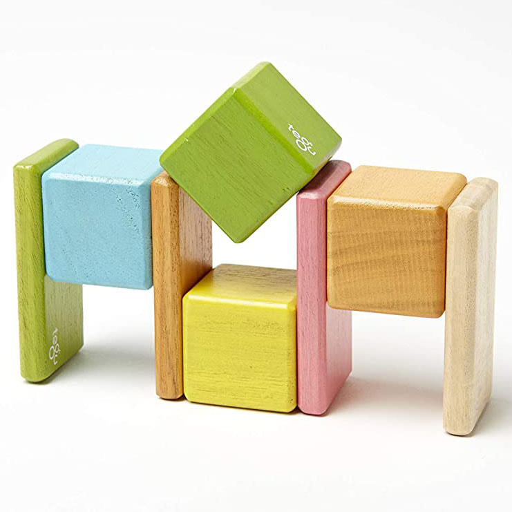 8 Piece Tegu Pocket Pouch Magnetic Wooden Block Set