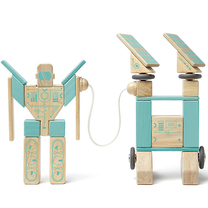 32 Piece Tegu Magnetron Magnetic Wooden Block Set, Robot